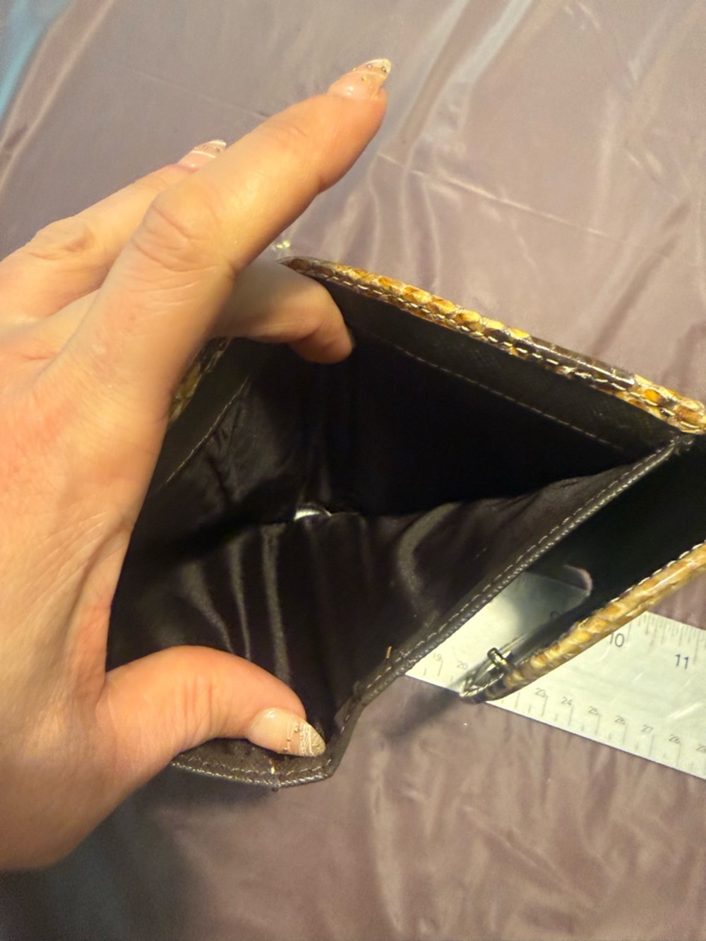 Coach Tan Black Python Snake-Print Signature Wallet - Picture 9 of 9